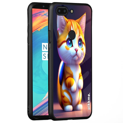Pikkme Cat mobile back cover for OnePlus 5T