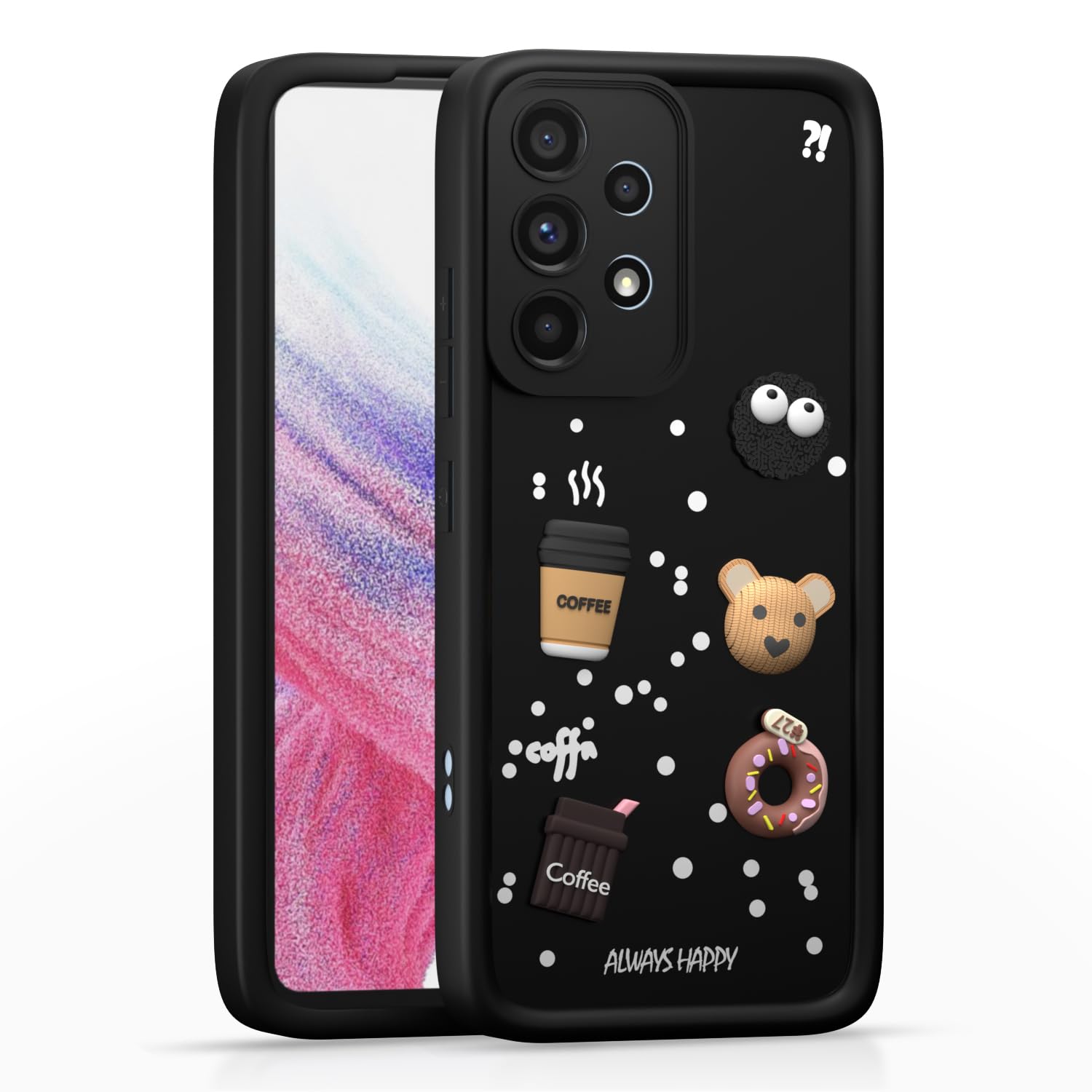 Pikkme  sama535g Cute Fun Cartoon 3D Bear Silicone Back Cover - Black