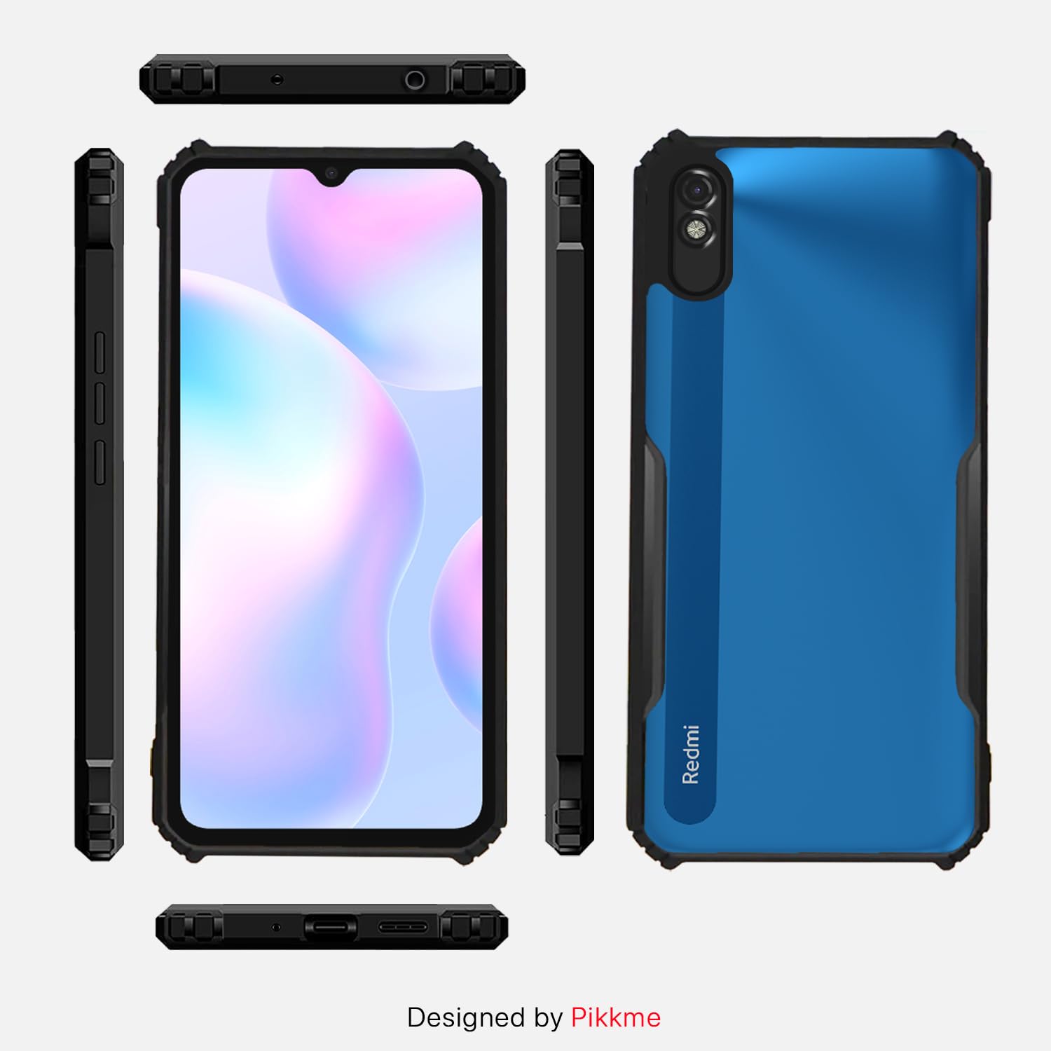 Black Hybrid phone cover for Redmi 9A/9i/9A Sport – Pikkme – photo 3