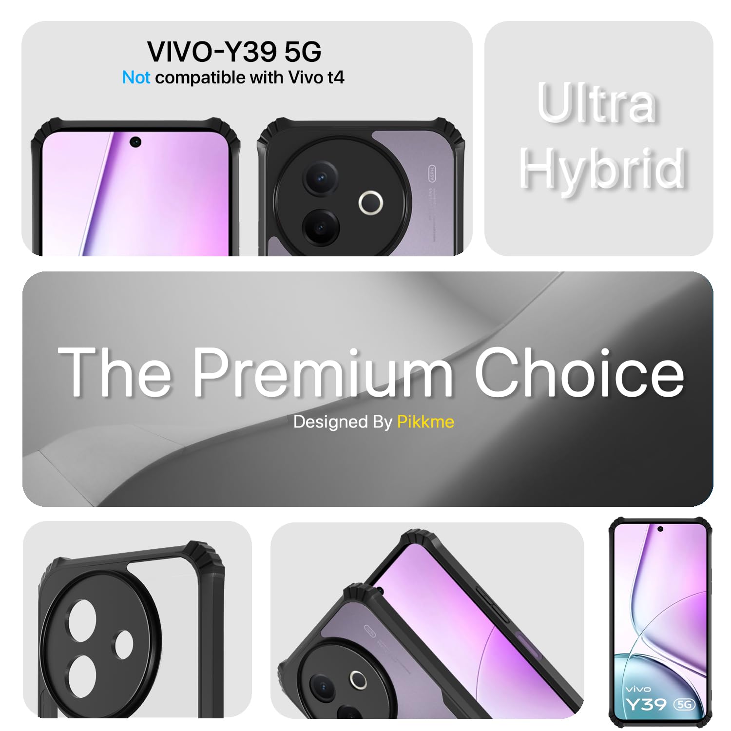 Pikkme Vivo Y39 Eagle Back Cover (Black)
