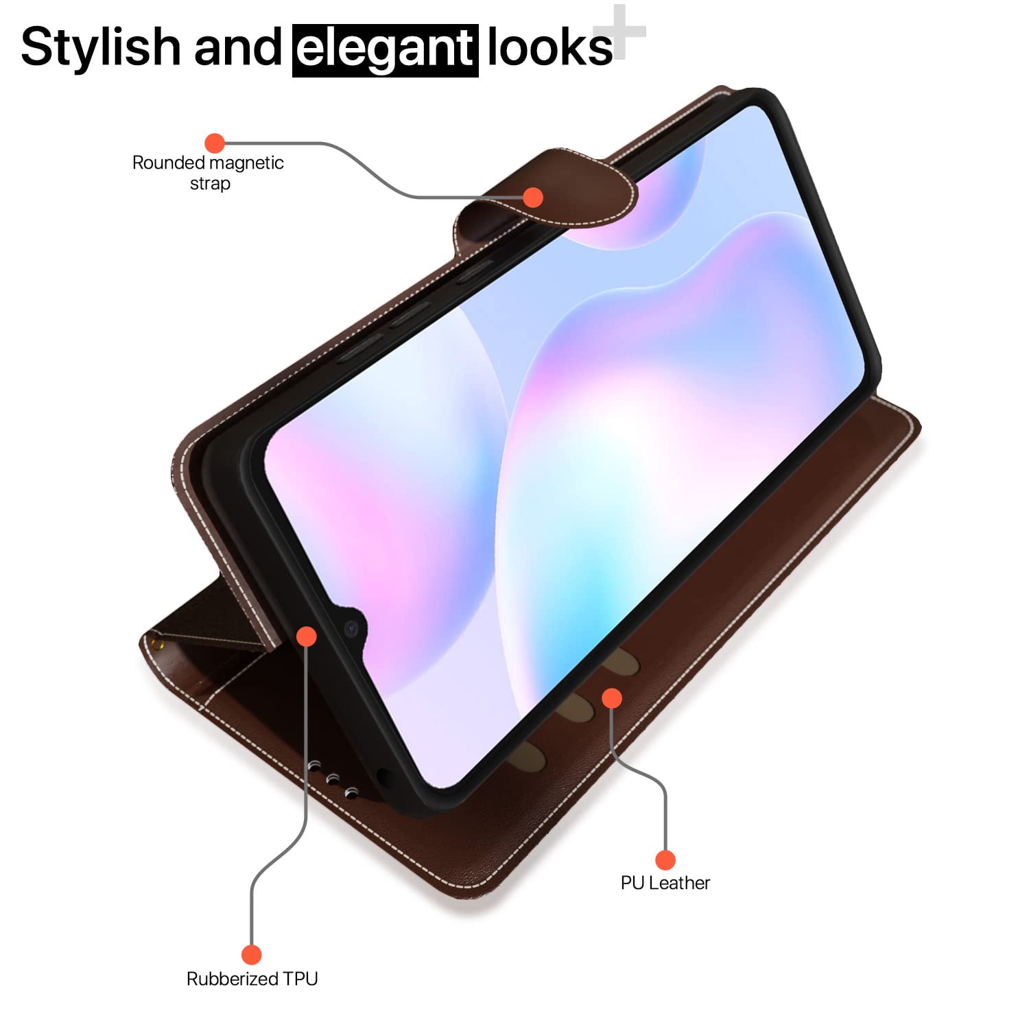Redmi 9A/9i/9A Sport flip cover in brown & coffee by Pikkme – photo 3