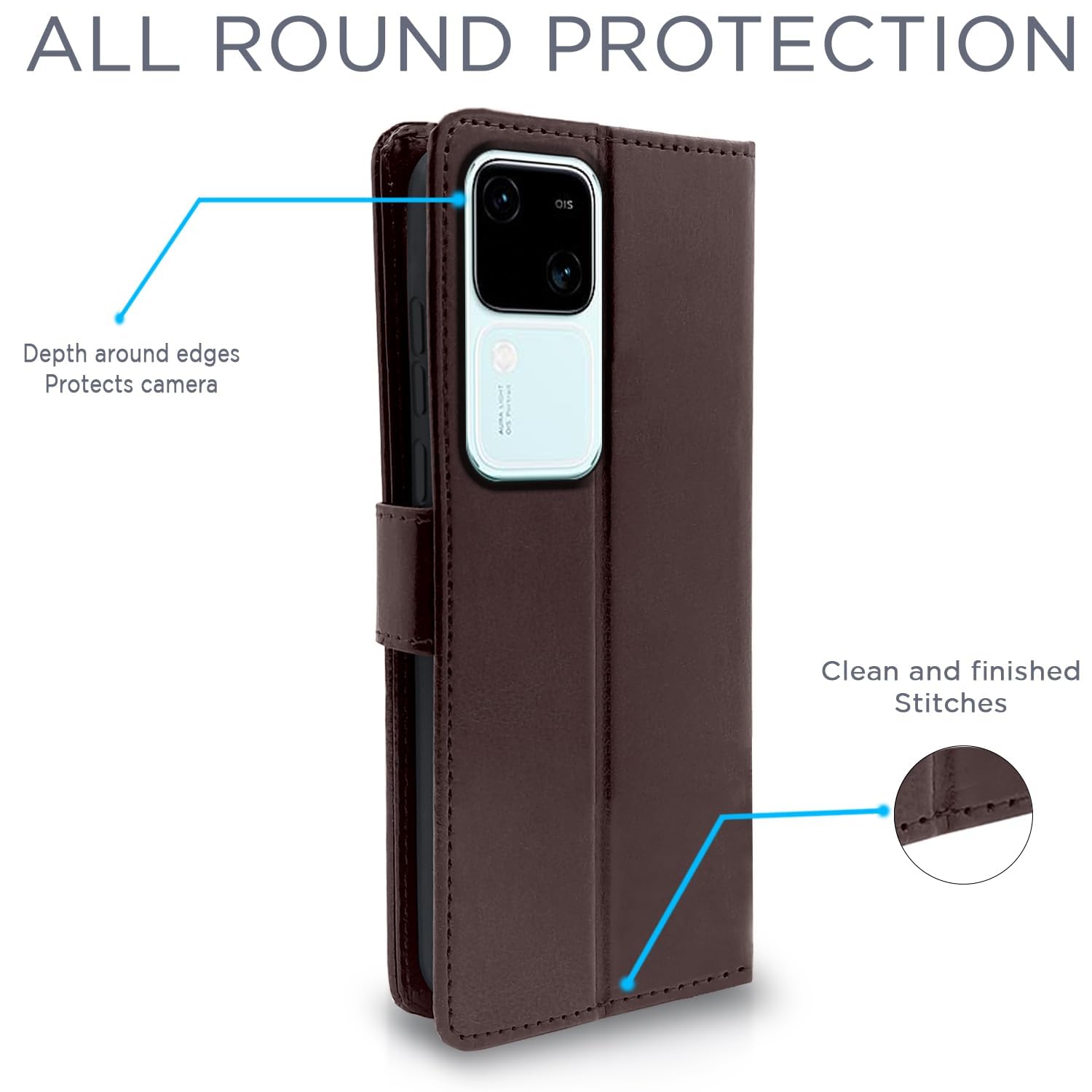 Pikkme Vivo V30 5G coffee flip cover – photo 4