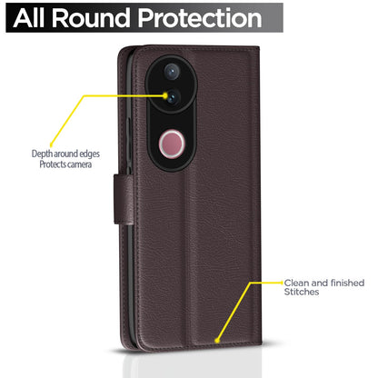 Pikkme Vivo V50 5G / V50e 5G Vintage Flip Cover (Coffee)