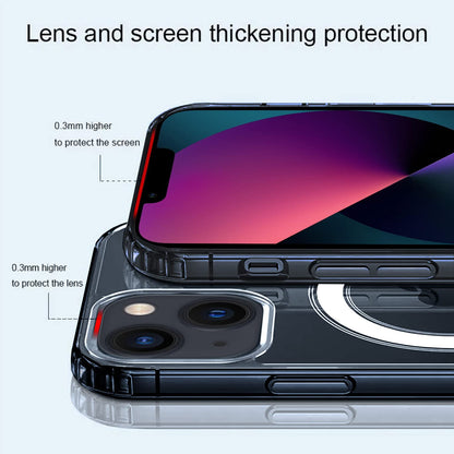 Pikkme iPhone 13 Mag-Safe Crystal Clear | TPU & Polycarbonate Back Cover (Transparent)