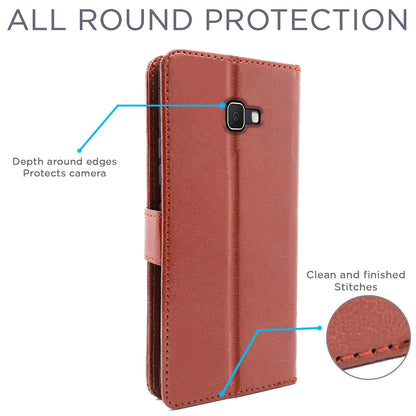 Samsung C9 Pro Wallet flip case in brown by Pikkme – photo 4