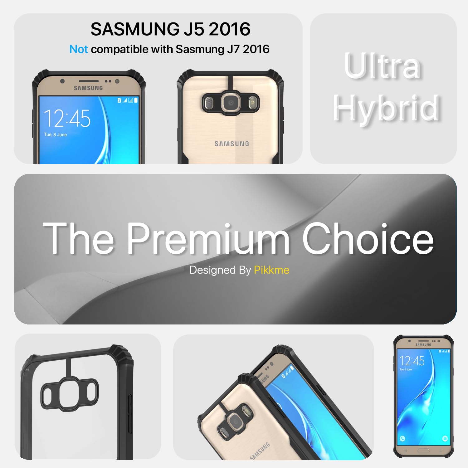 Pikkme Samsung Galaxy J5 2016 Eagle Back Cover (Black)