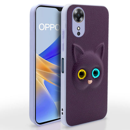Pikkme Oppo A17 Cat purple mobile back cover