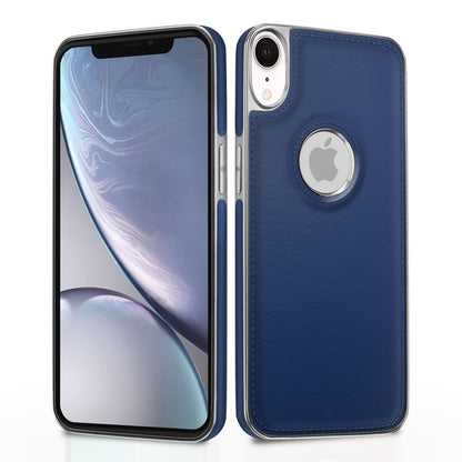 Chrome blue Leatherback back cover for iPhone XR – Pikkme