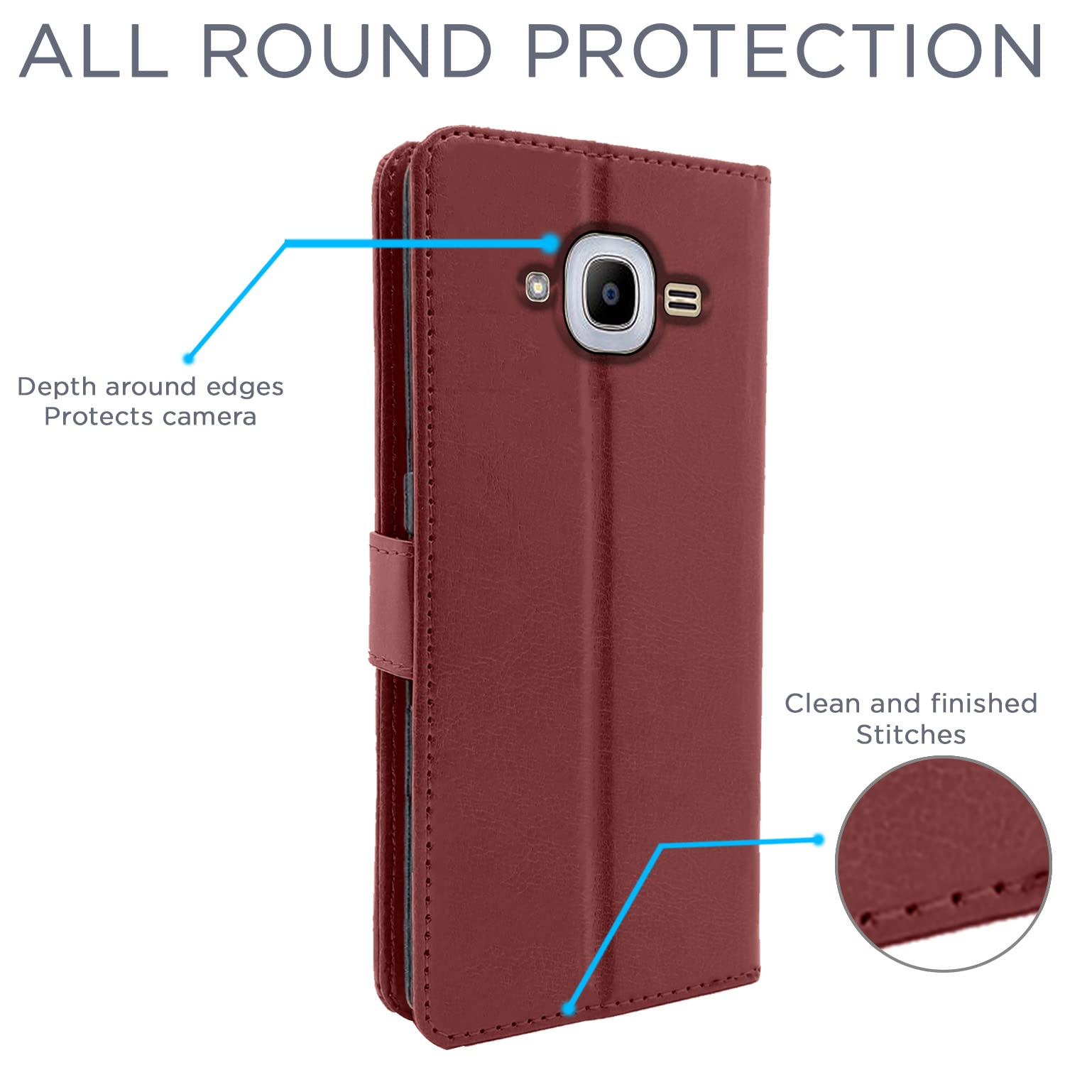 Pikkme  Samsung Galaxy J2 2016 Vintage  Flip Cover  (Brown)