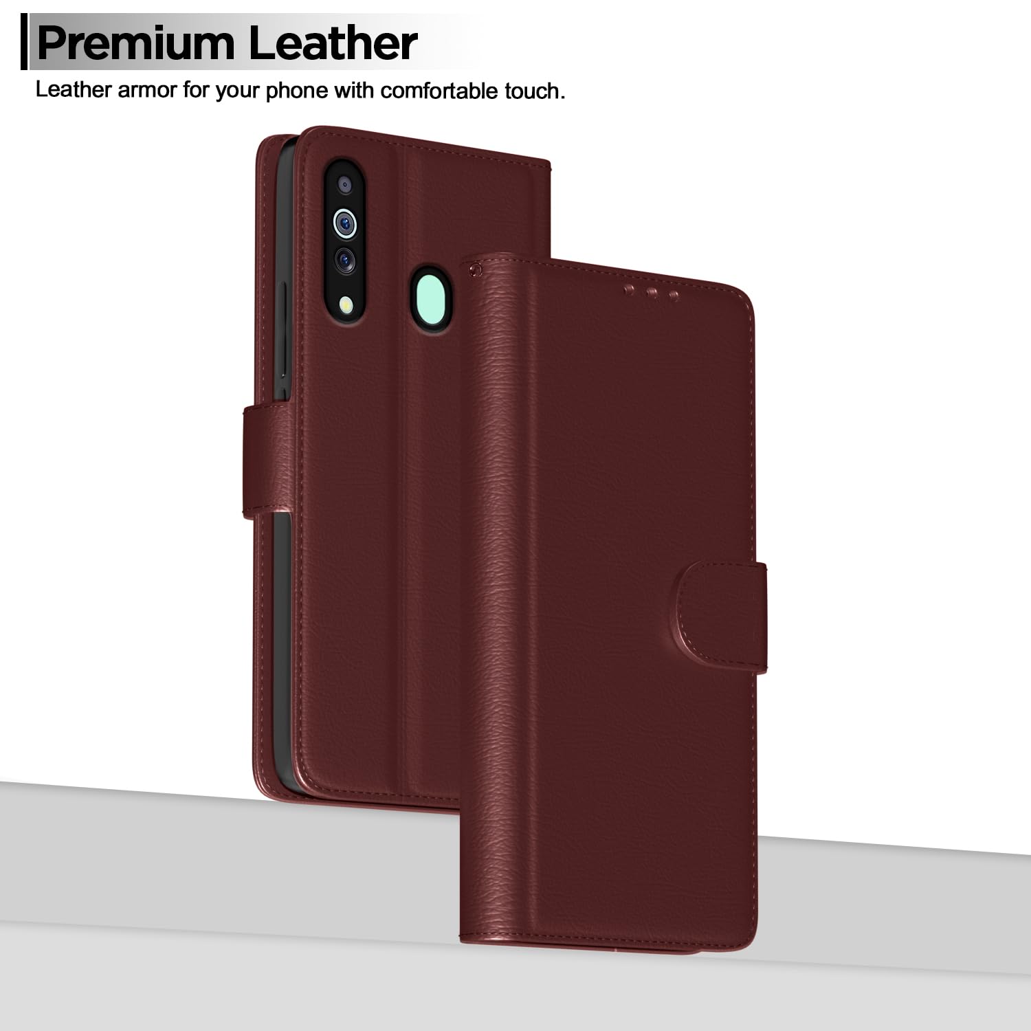 Samsung M40 Wallet wallet flip cover in brown by Pikkme – photo 2