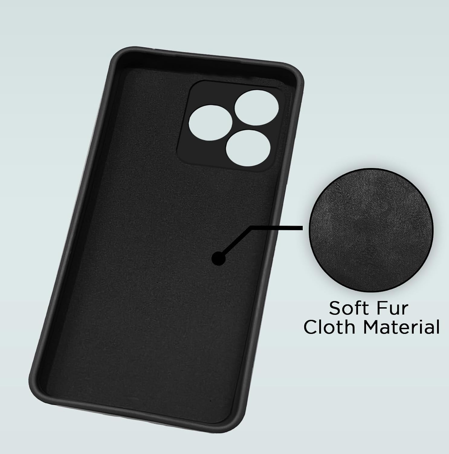 Pikkme Realme Narzo N53 Liquid Silicone black mobile cover – photo 2