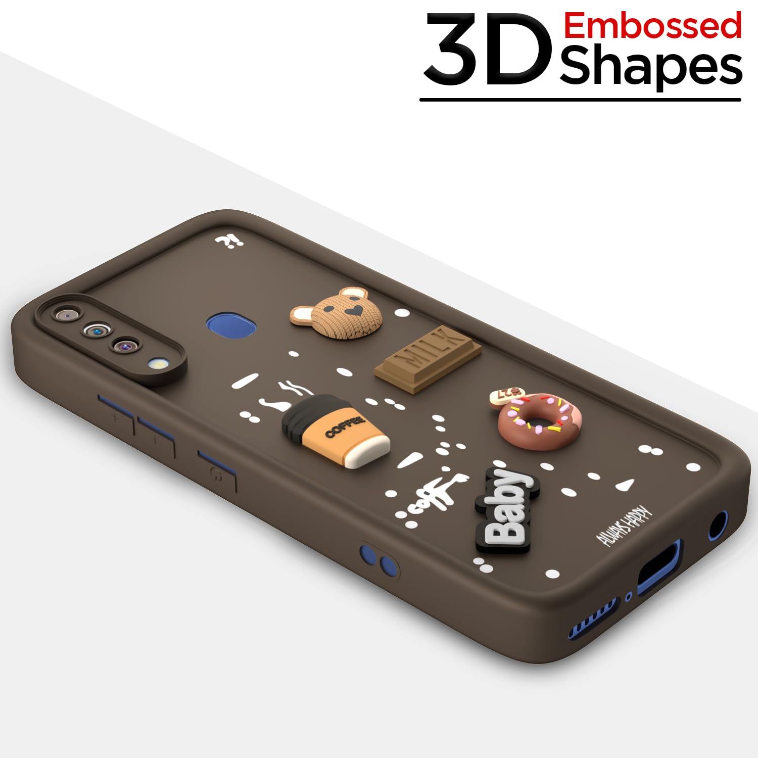 Samsung M30/3D Silicone back cover in brown by Pikkme – photo 3