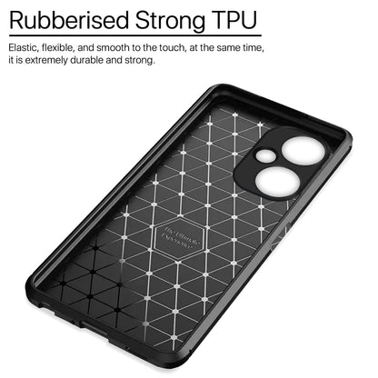 Pikkme OnePlus Nord Ce 3 Lite 5G | Rugged Carbon Fiber | Shock Proof | Matte Soft Silicon Flexible | Back Case for OnePlus Nord Ce 3 Lite 5G (Black)