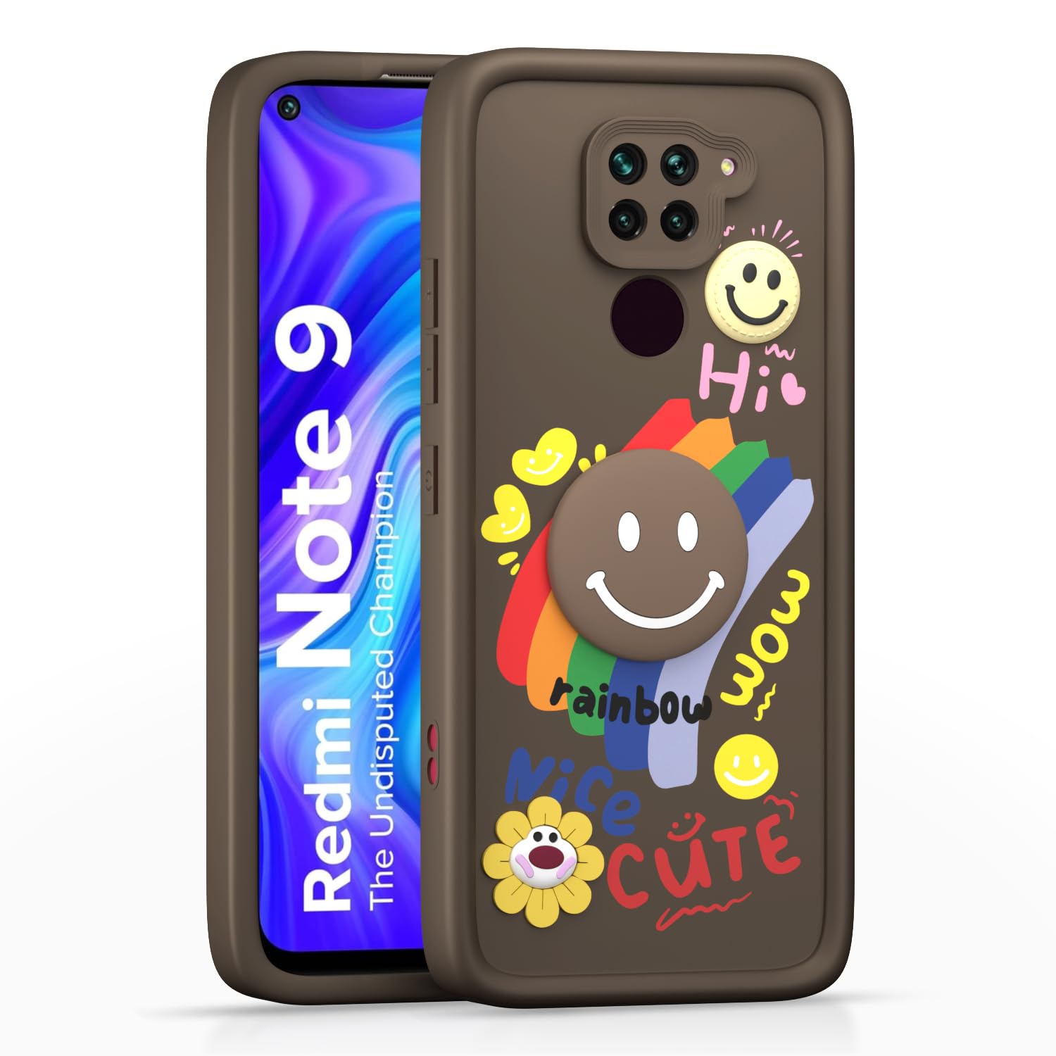 Pikkme brown Soft Silicone back cover for Redmi Note 9