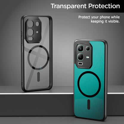Pikkme Infinix Note 50x 5G Eagle 2 Mag-Safe Shockproof Hard Transparent Back Cover (Black)