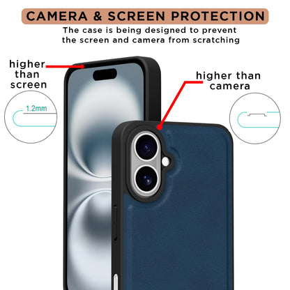 iPhone 16 Leather mobile back cover in blue by Pikkme – photo 4