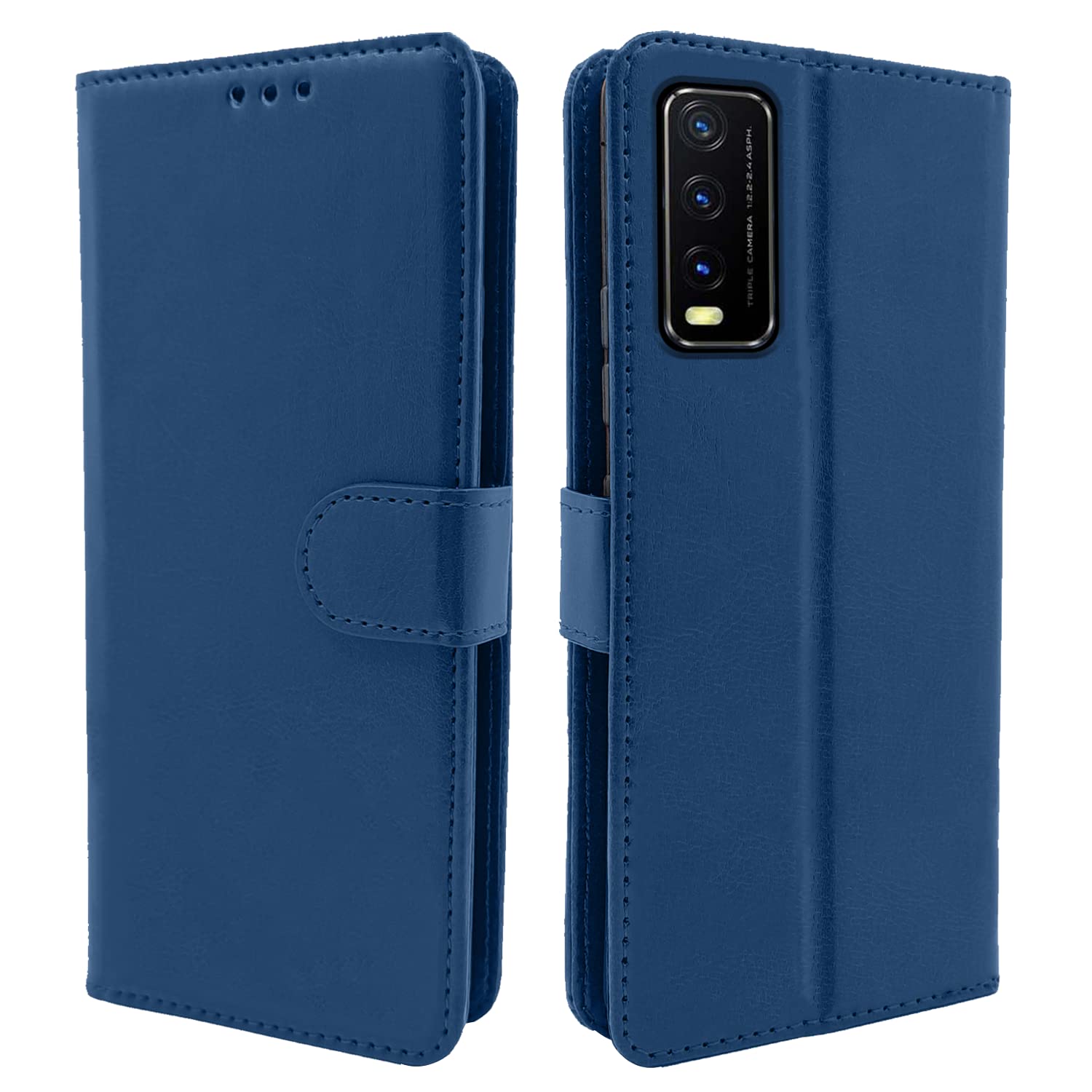   Vivo Y20 Blue Vintage Flip Cover