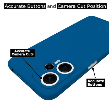 Pikkme Poco F5 5G Liquid Silicone Back Cover | Blue
