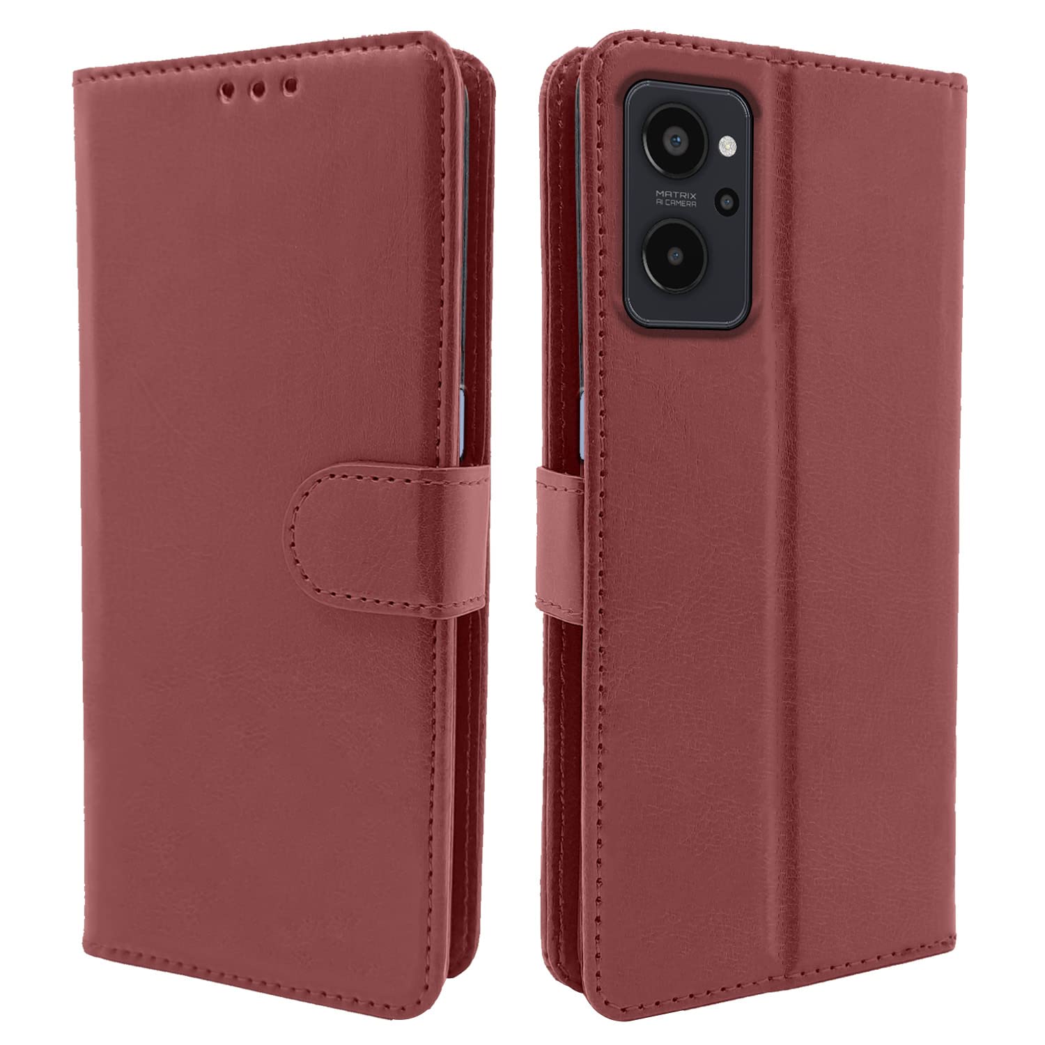 Pikkme Realme 9i Vintage Flip Cover | Brown