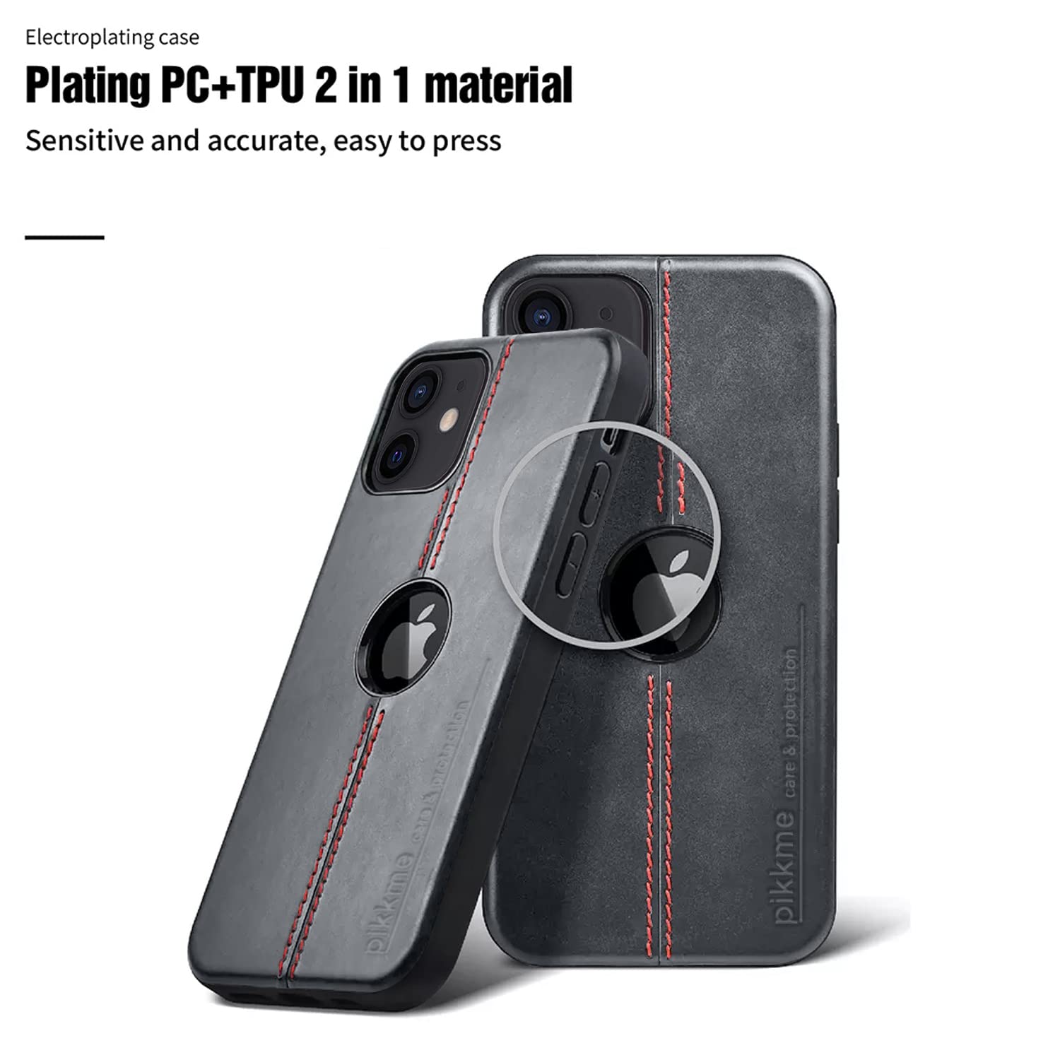 Black Leather mobile cover for iPhone 12/12 Pro – Pikkme – photo 7