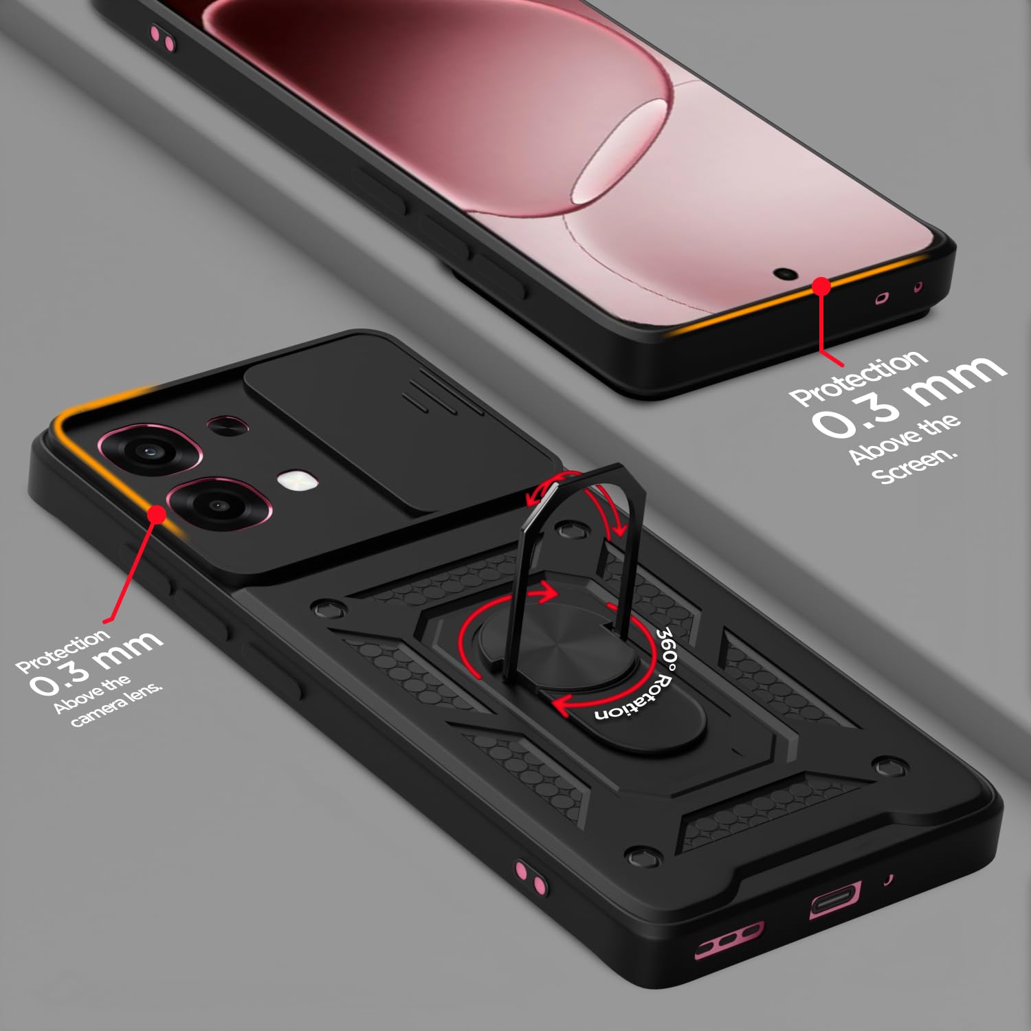 Black D10 Camera Shield back cover for Oppo F31 5G/F33 5G/360 – Pikkme – photo 4