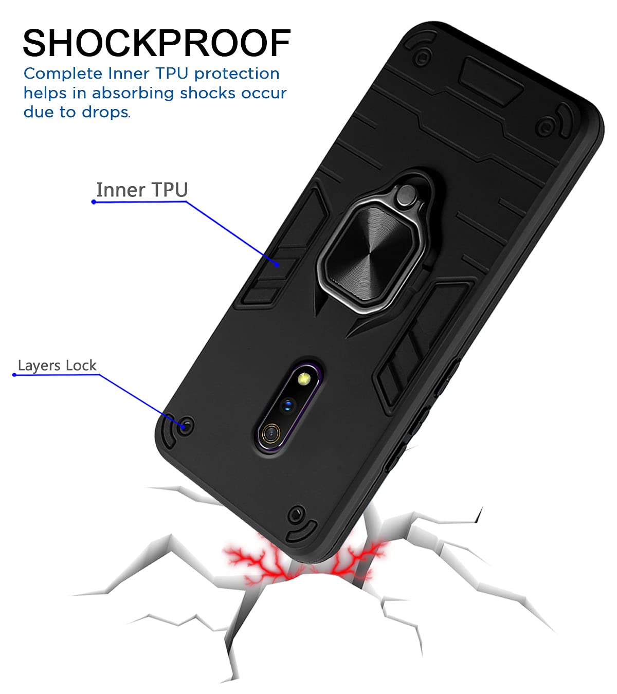 Realme X D5 Tough Armor mobile cover in black by Pikkme – photo 4