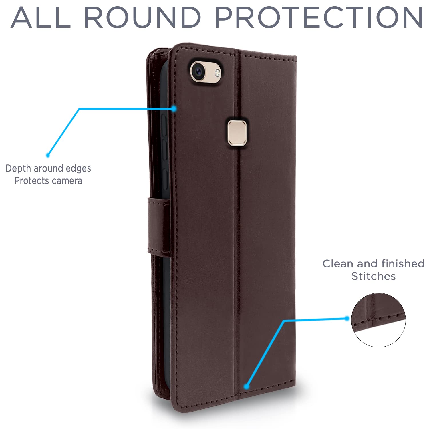 Pikkme Vivo V7 Plus  Vintage Flip Cover | Coffee