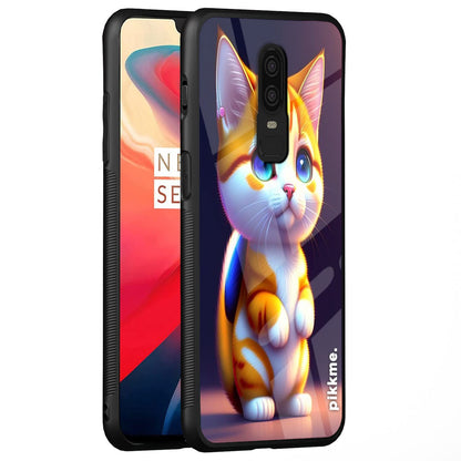 Pikkme Cat mobile back cover for OnePlus 6