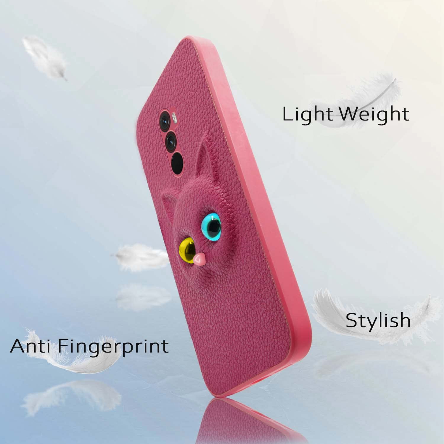 Mi Poco F1 Cat mobile back cover in pink by Pikkme – photo 3