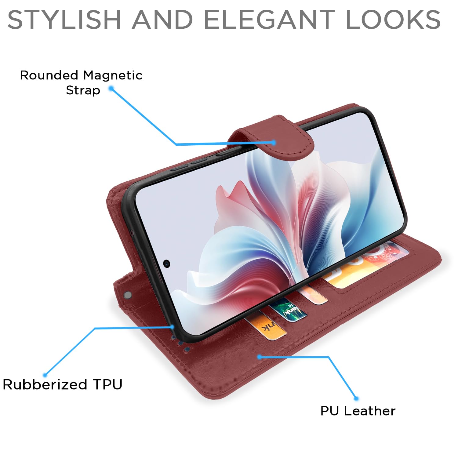 Pikkme OPPO F25 Pro 5G Wallet brown flip case – photo 3