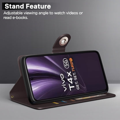 Pikkme Vivo T4x/iQOO Z10x/Y31 Pro 5G Button coffee flip cover – photo 3