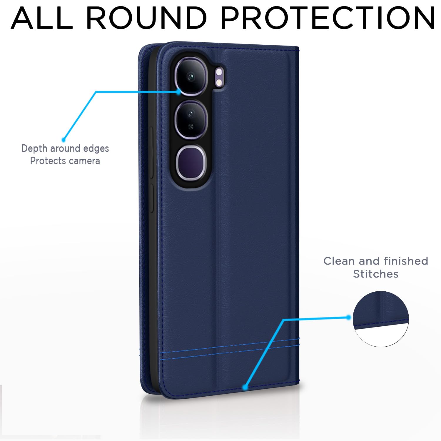 Blue mobile flip cover for Vivo Y300 5G – Pikkme – photo 4