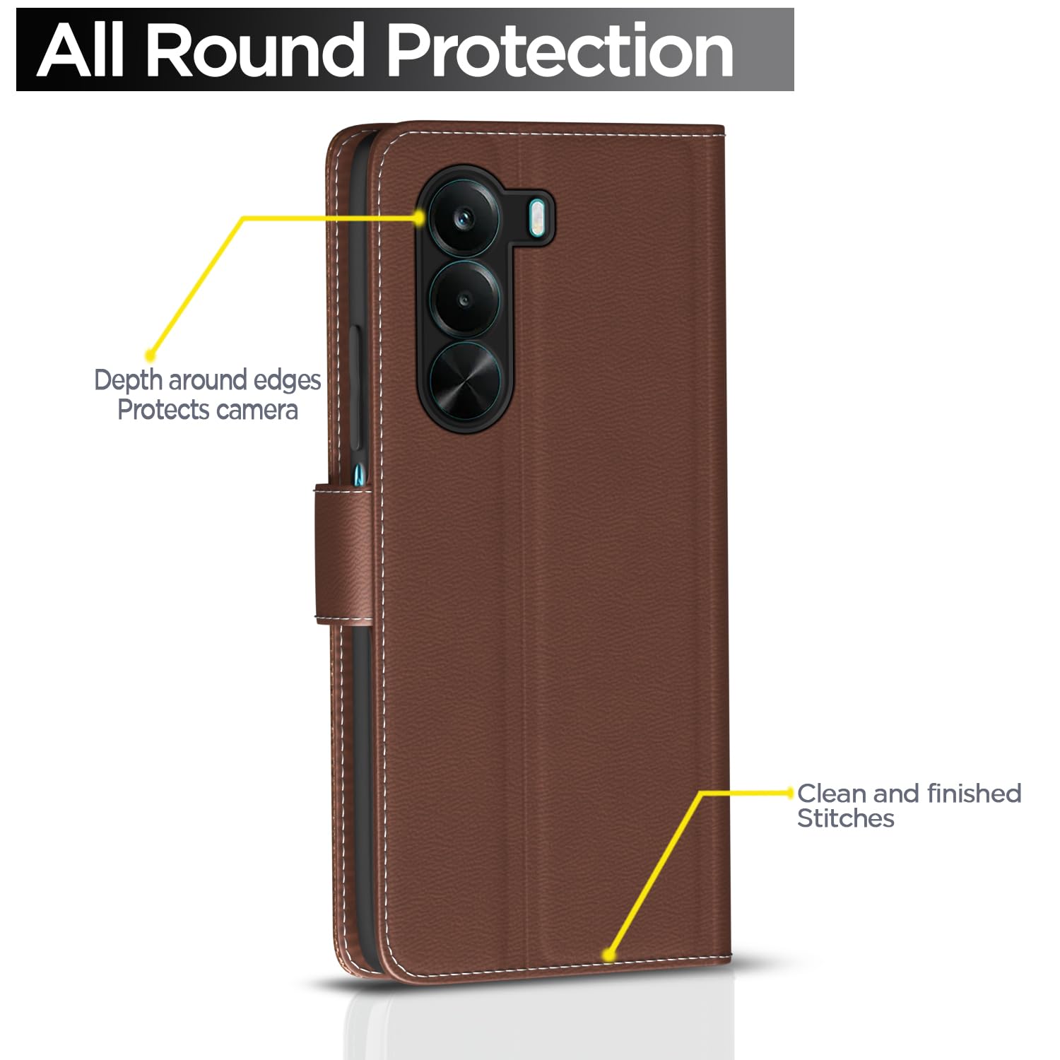 Pikkme tan Wallet flip cover for Realme P4x 5G – photo 4