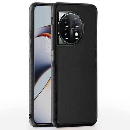 Pikkme OnePlus 11 5G Leather black mobile back cover