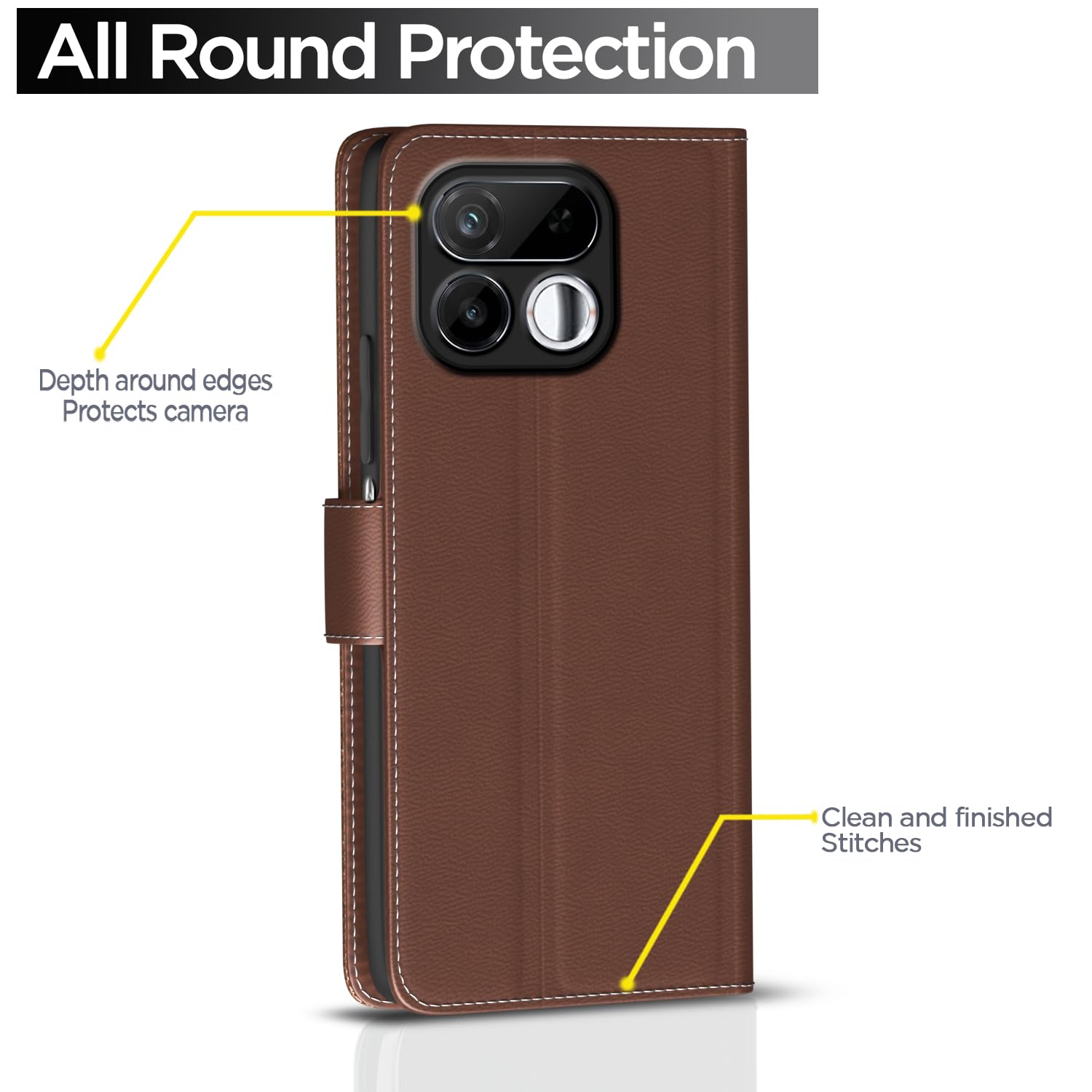 Pikkme tan mobile flip cover for Realme 16T 5G – photo 4