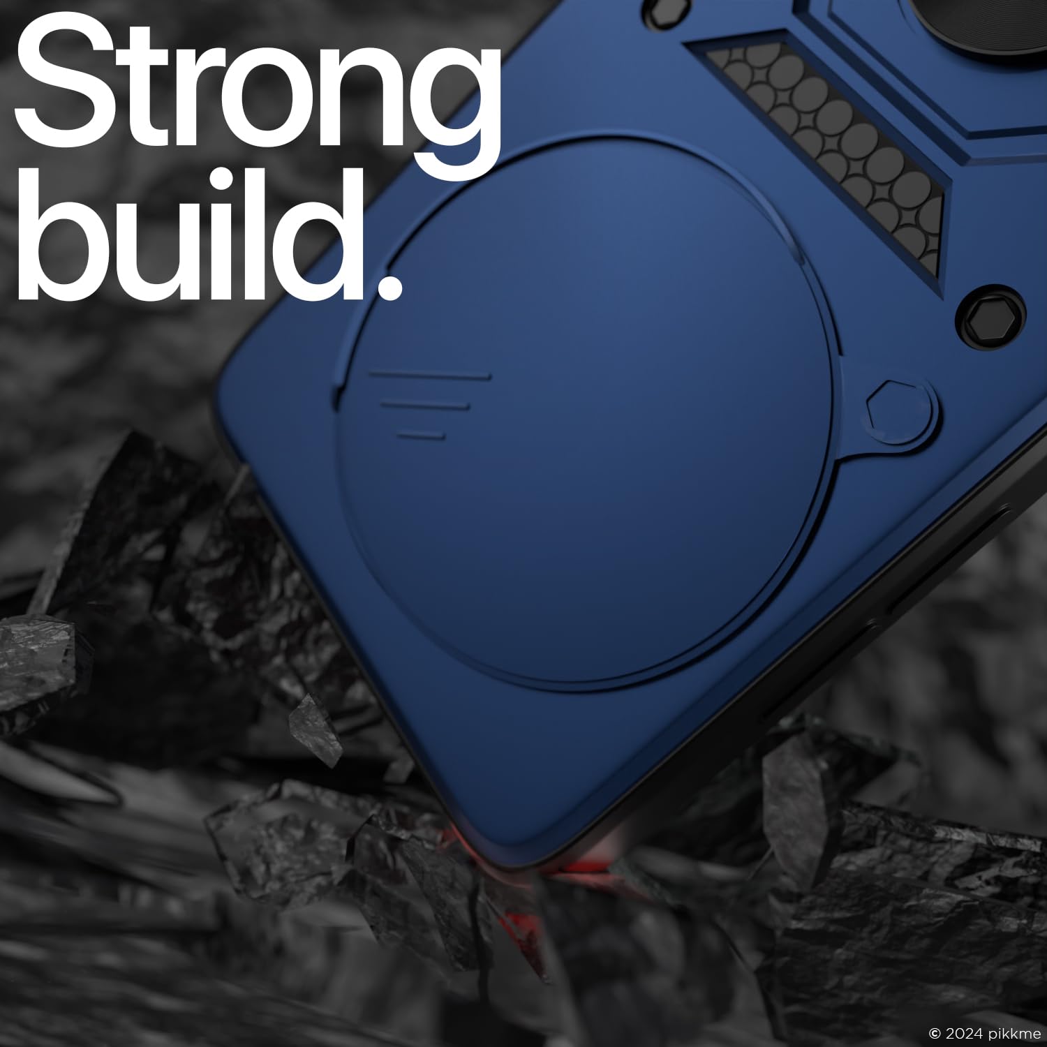 Pikkme Oppo F27 5G Sliding Camera Shield & Stand D10 Tough Armor Back Cover (Blue)