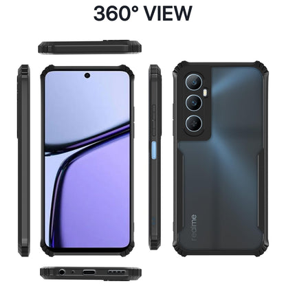 Pikkme Realme C65 Eagle Clear Transparent Back Cover (Black)