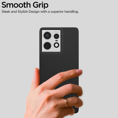 Pikkme Moto Edge 50 Pro 5G SideCut Soft Matte Silicone Back Cover (Black)