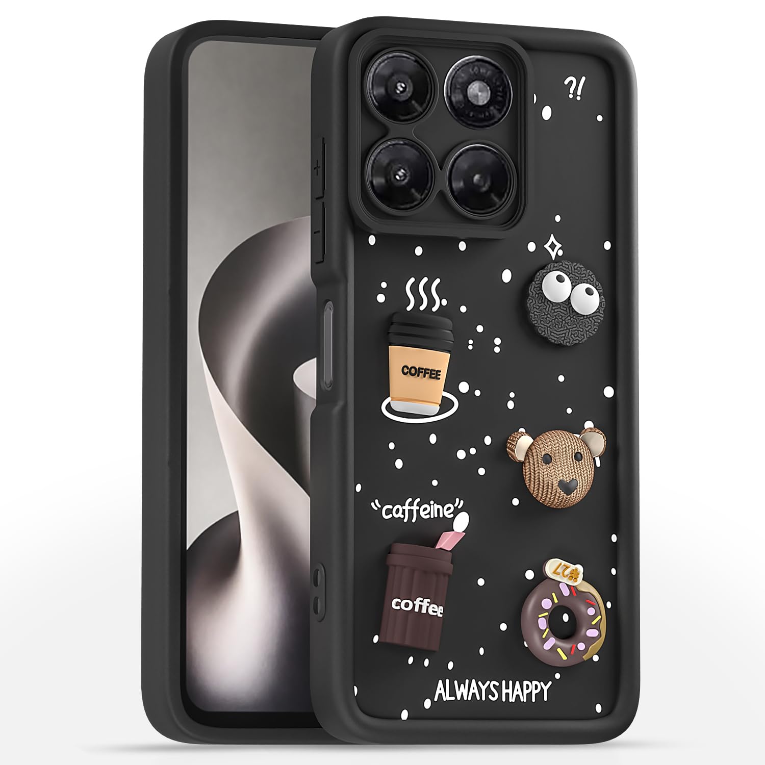 Black Bear Coffee phone cover for Moto G37 Power 5G – Pikkme
