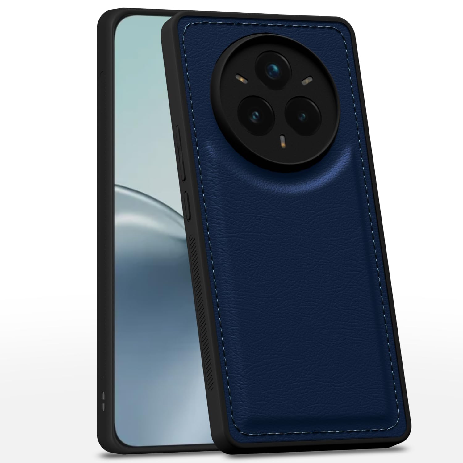 Pikkme Realme 14 Pro Plus 5G Leatherback Back Case (Blue)