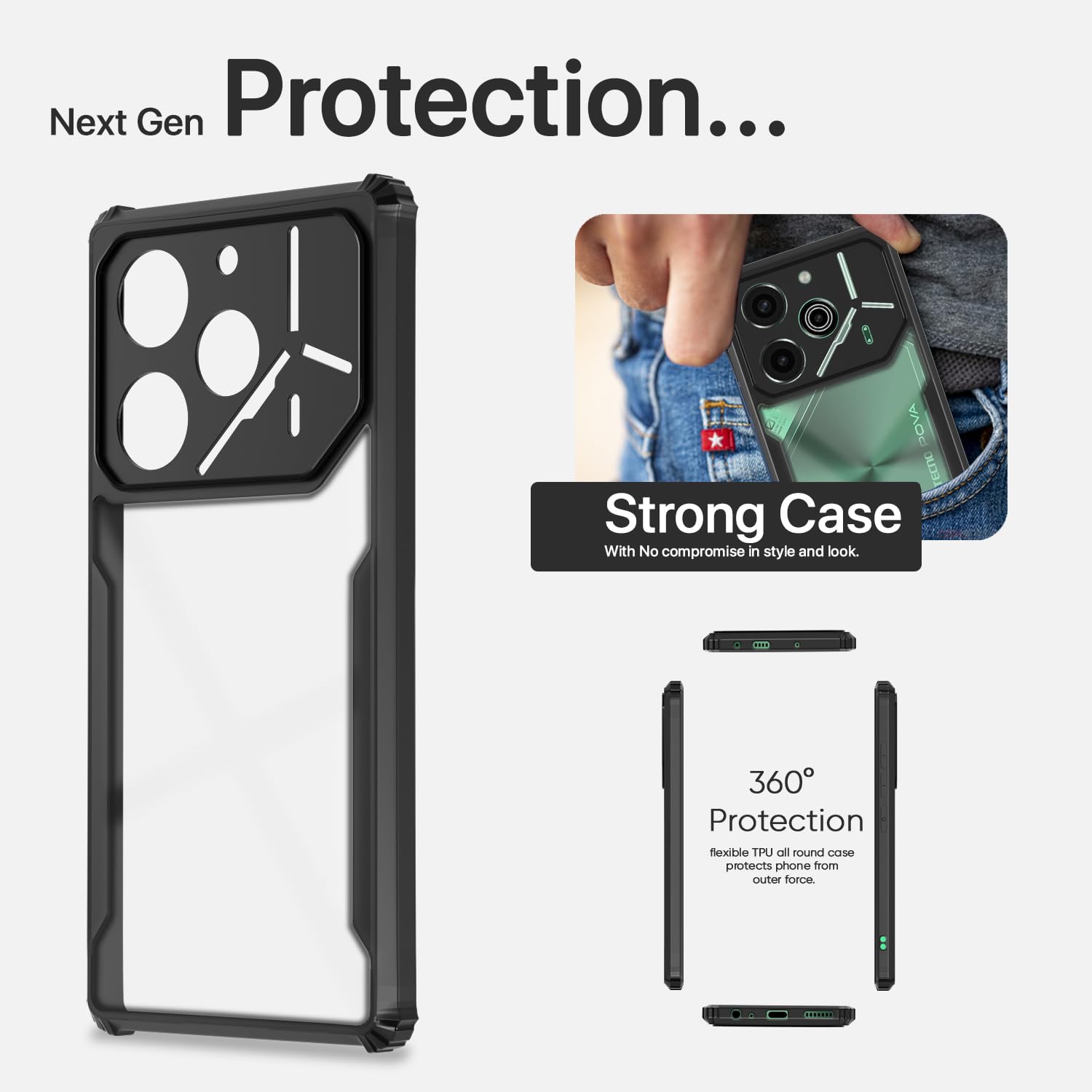 Pikkme black mobile back cover for Tecno Pova 6 Pro 5G – photo 6