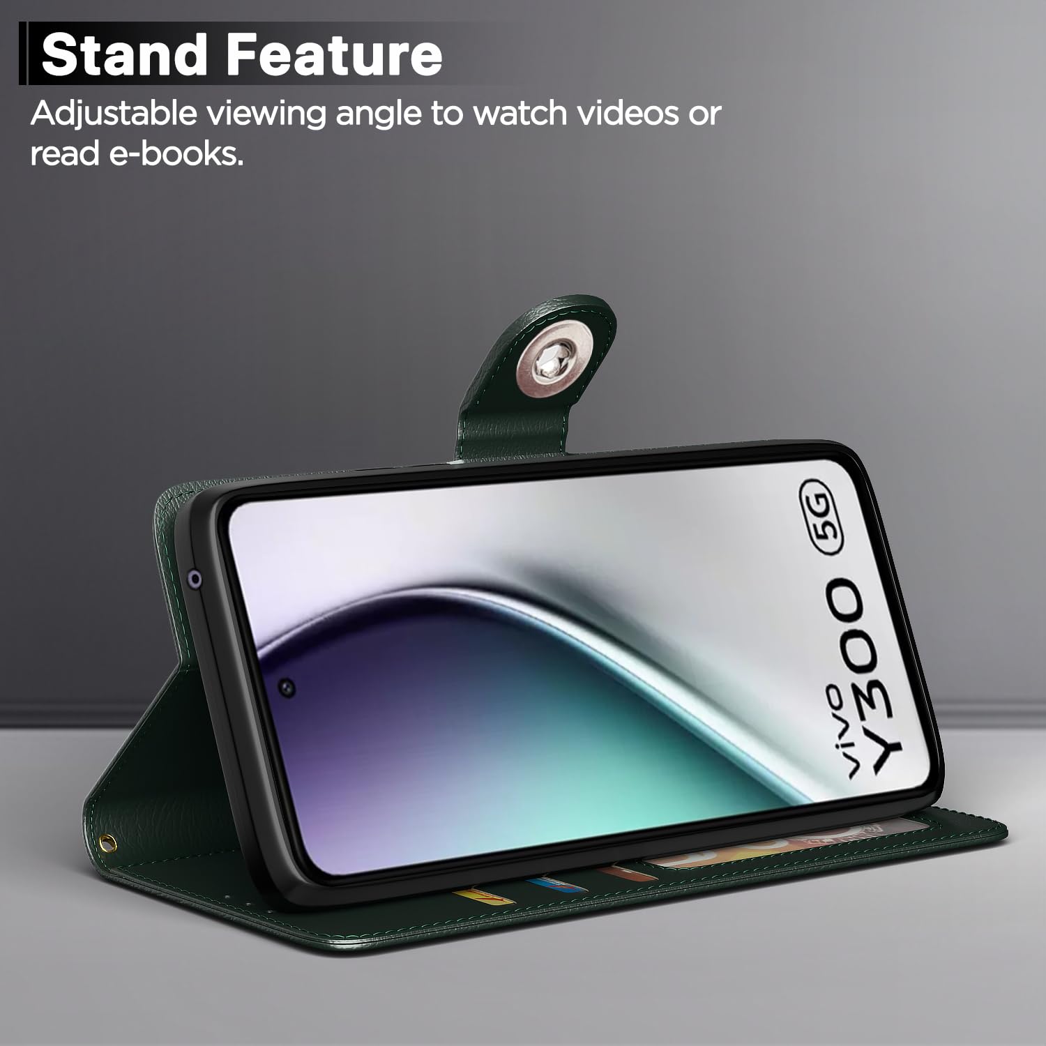 Vivo Y300 5G Button flip cover in green by Pikkme – photo 3