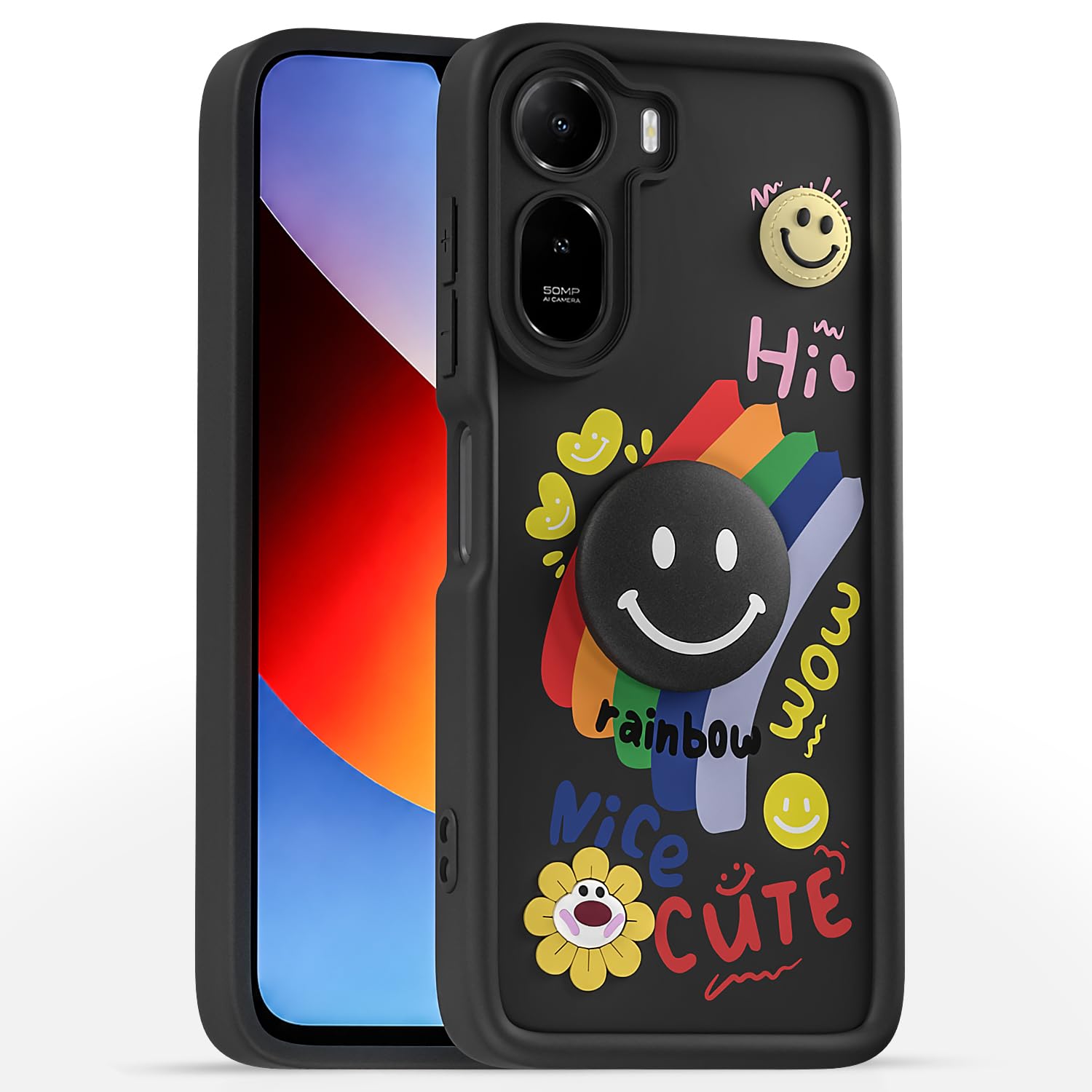 Redmi A7 Pro/Poco C85x 5G Soft Silicone mobile back cover in black by Pikkme