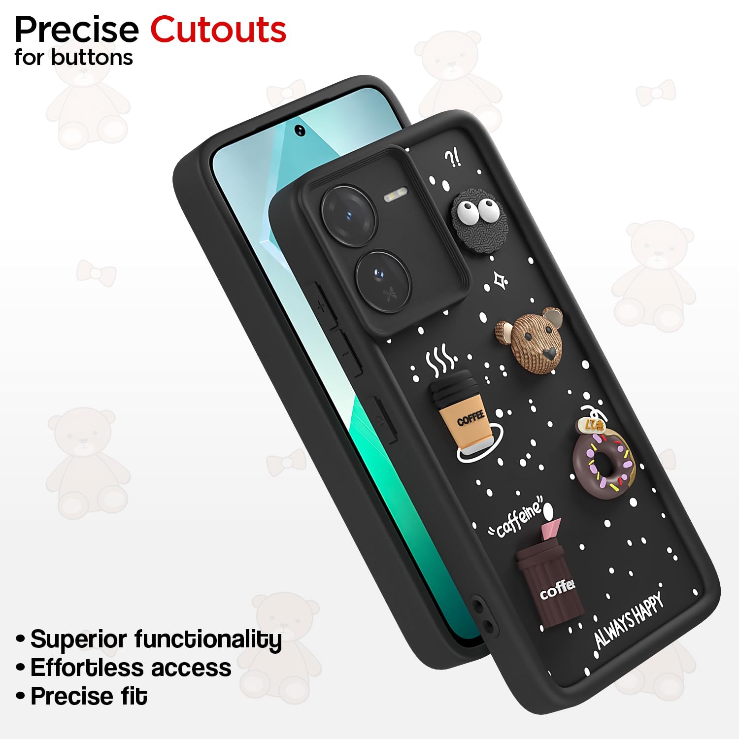 iQOO Z9 5G/3D mobile back cover in black by Pikkme – photo 6