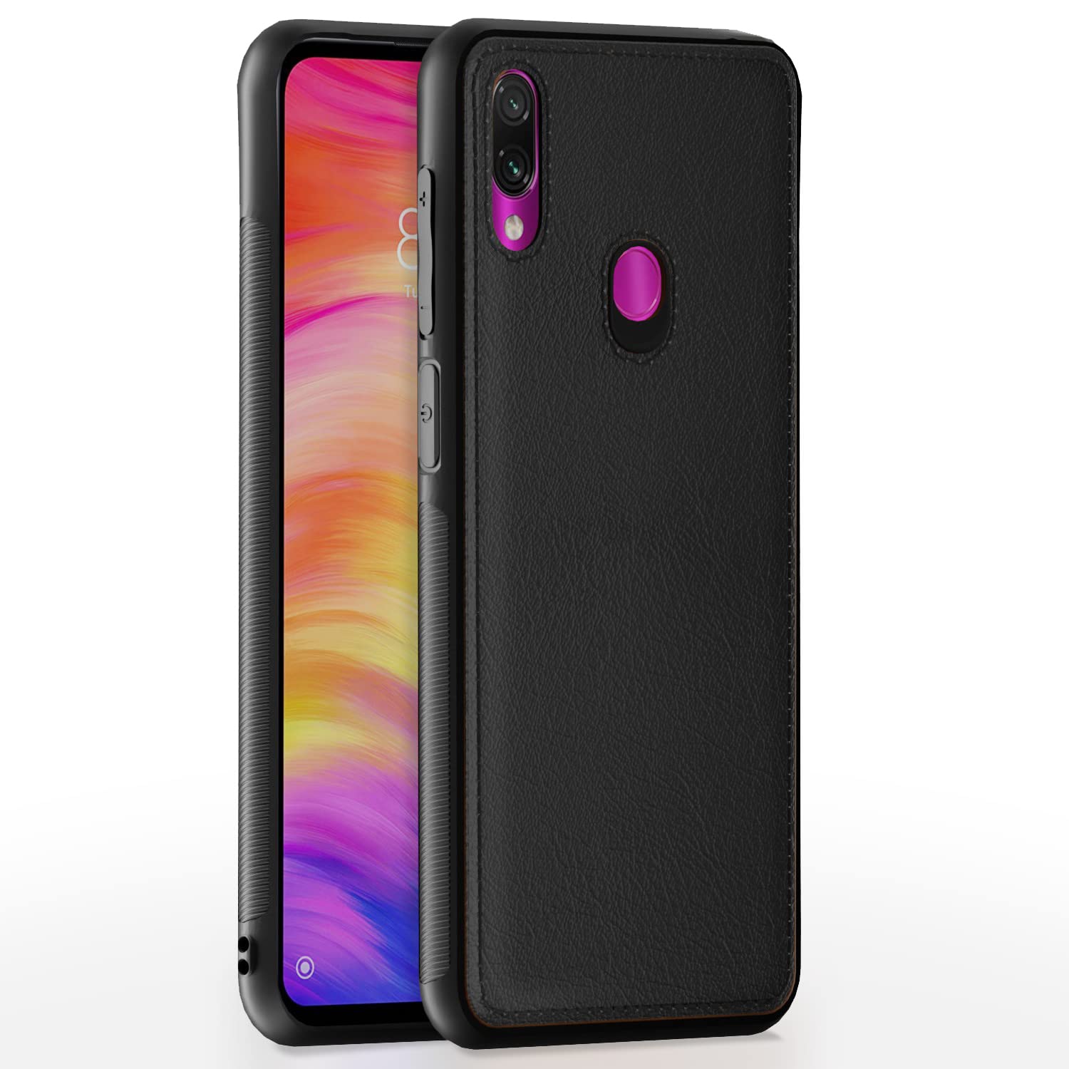 Black Leather back cover for Redmi Note 7 Pro/Note 7/Note 7S – Pikkme