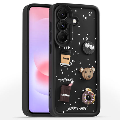 Pikkme black Bear Coffee mobile back cover for Samsung A37 5G