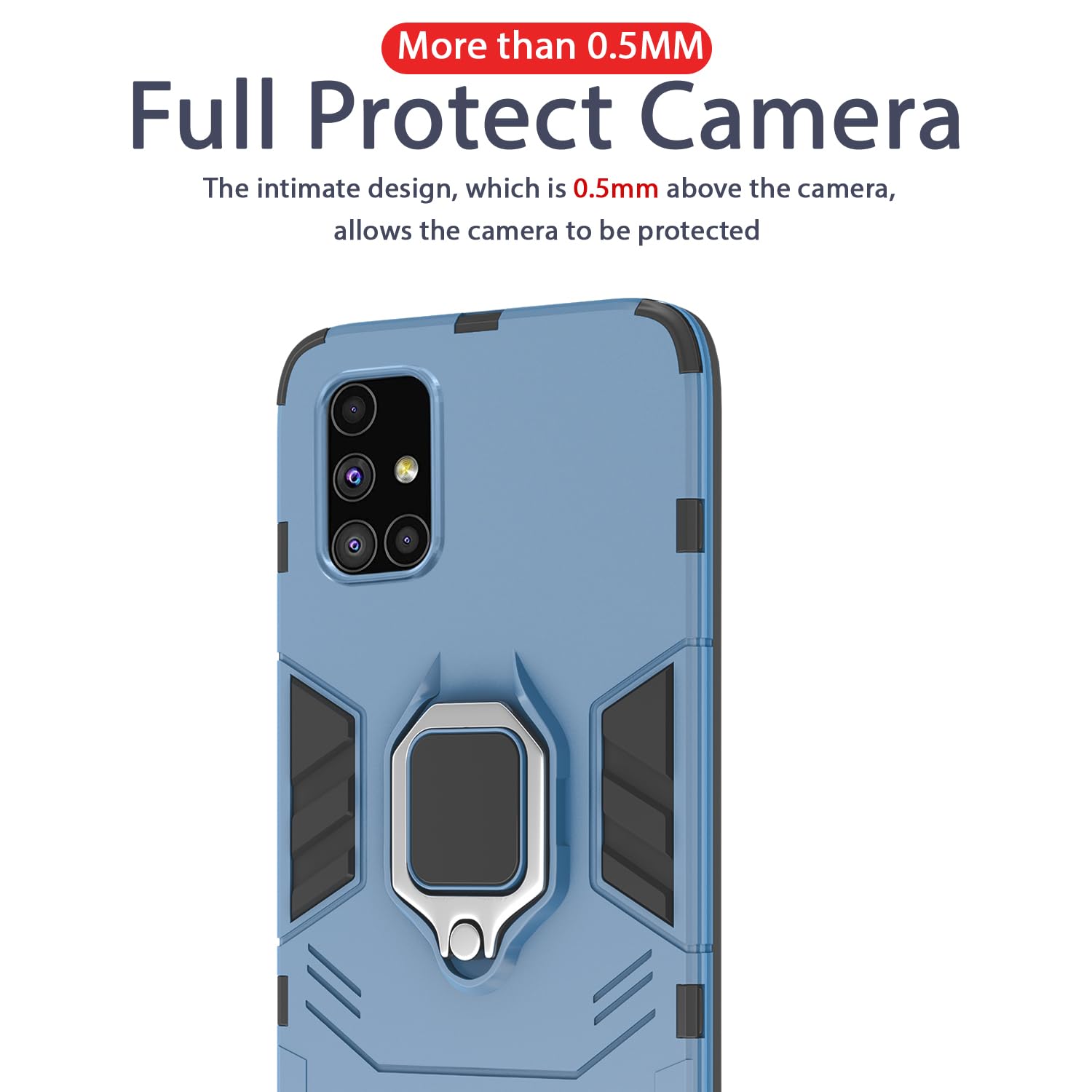 Pikkme Samsung Galaxy M31s D5 Tough Armor Back Cover | Blue