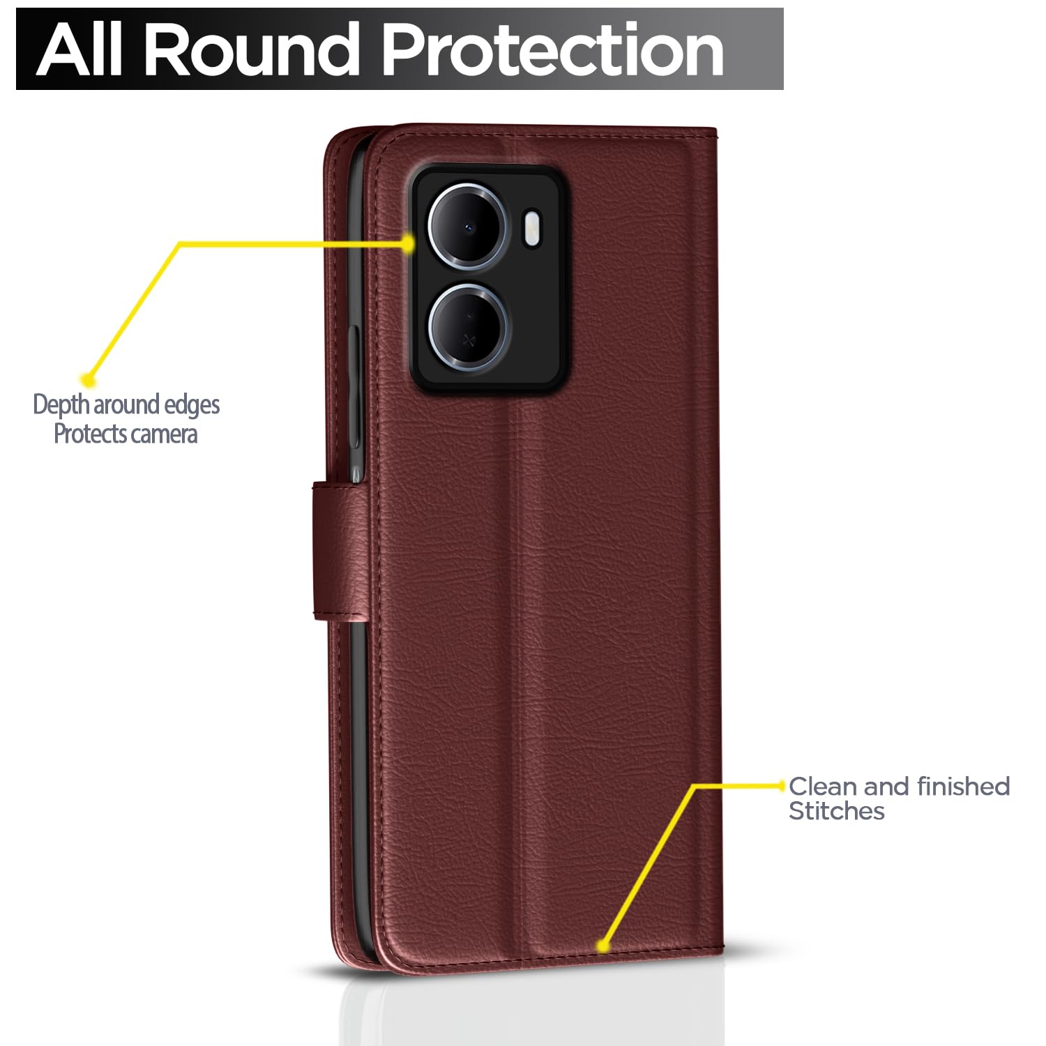 Pikkme Redmi 15A 5G brown flip cover – photo 4