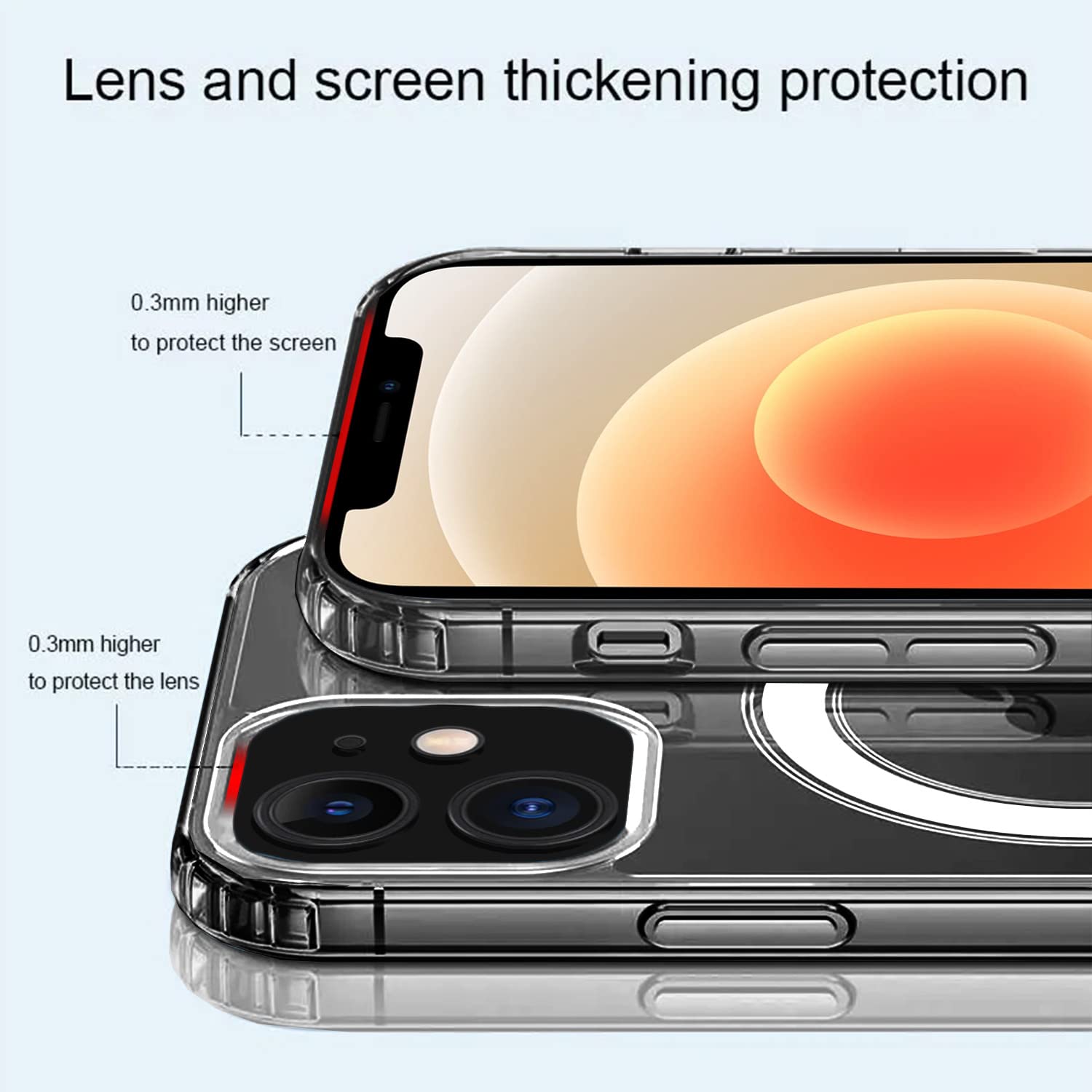 Pikkme iPhone 12/12 Pro Mag-Safe Crystal Clear | TPU & Polycarbonate Back Cover (Transparent)