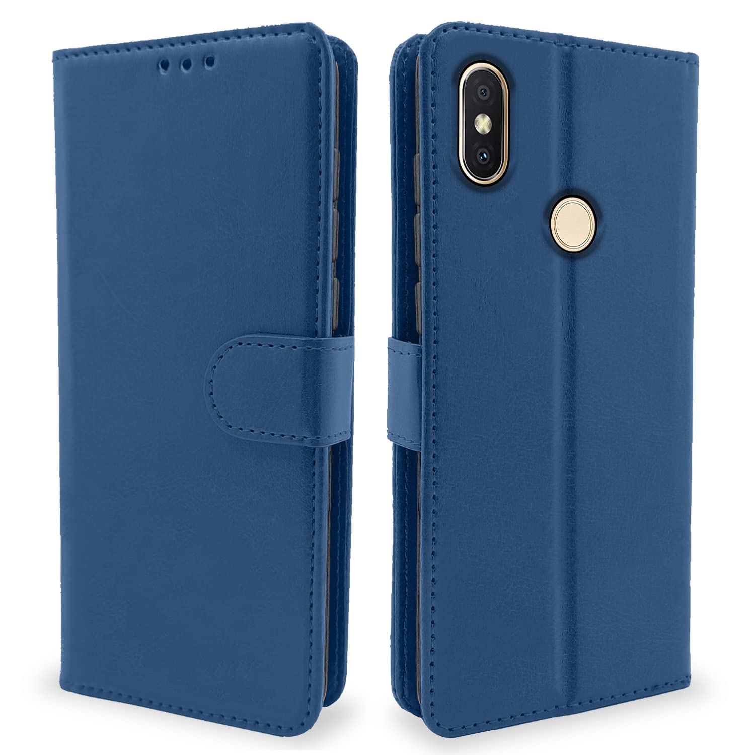 Pikkme blue Wallet mobile flip cover for Redmi Y2